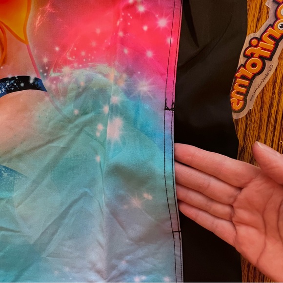 *SOLD*TOONIFORMS DISNEY Cinderella Dream Black V-Neck Scrub Top Shirt Medium NWT - Picture 2 of 9